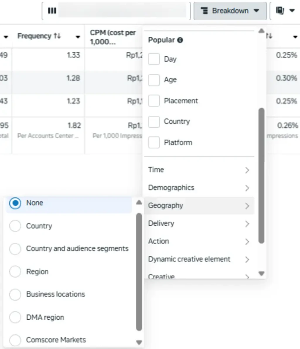 Monitor Location Reports in Meta Ads Manager